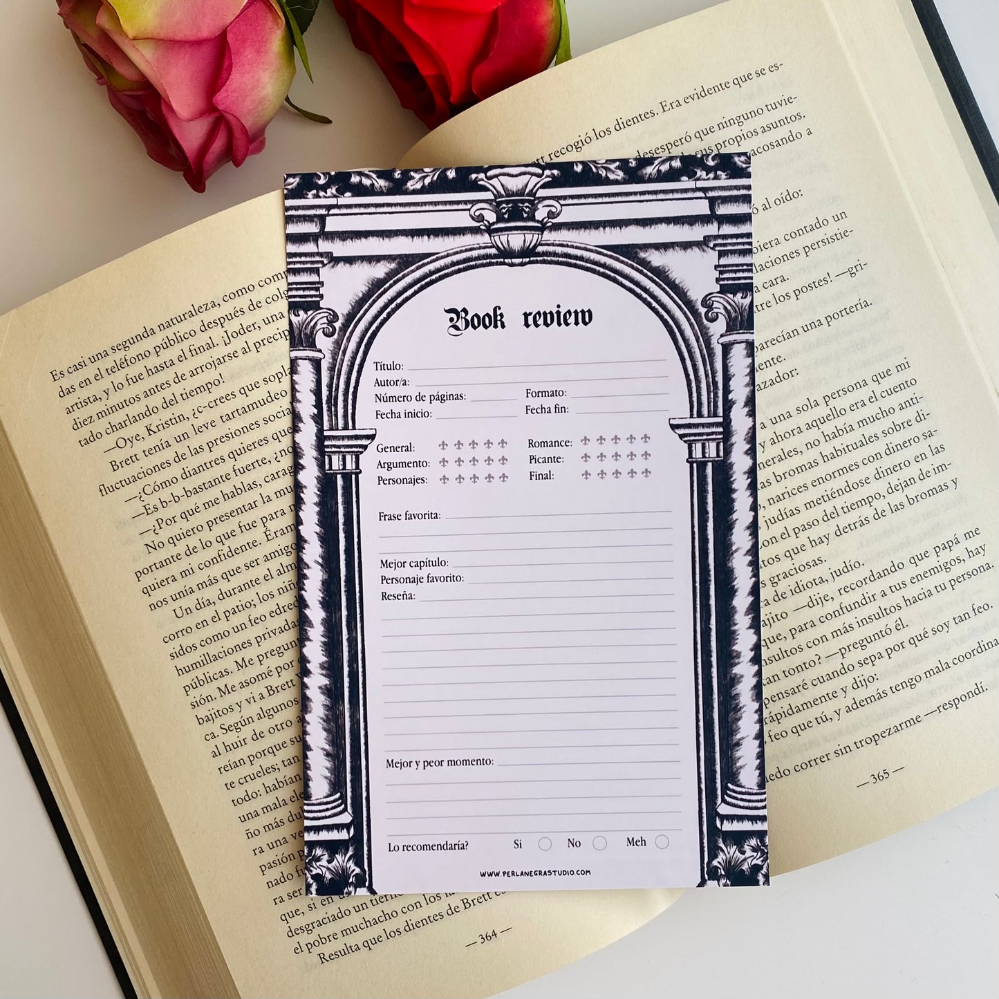 "Dark academia" Book review card